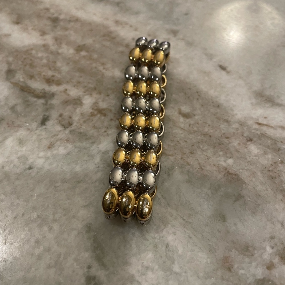 Gold and silver stretch bracelet